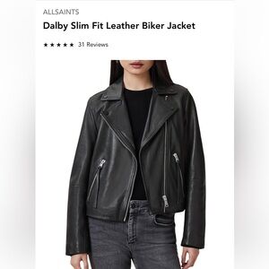 All Saints Dalby Black Leather Moto Jacket
